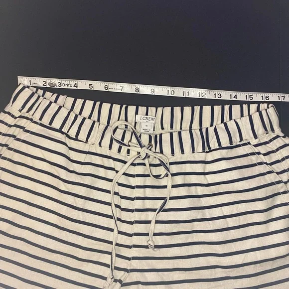 J.Crew linen blend striped drawstring shorts M - Picture 7 of 12